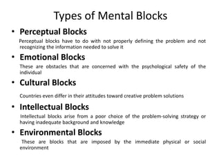 Intellectual Blocks Creativity in design | PDF