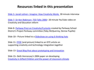 Creativity in gifted education | PPTX