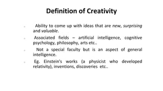 Creativity in research | PPTX | Programming Languages | Computing