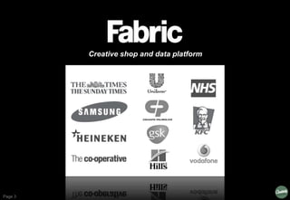 Page 3
Fabric
Creative shop and data platform
 