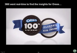 Page 55 360i
360i went real-time to find the insights for Oreos…
 