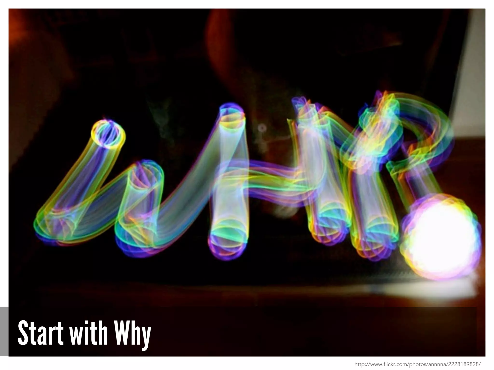 Start with Why
http://www.flickr.com/photos/annnna/2228189828/
 