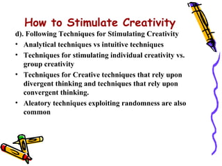 Creativity stimulation & management | PPT