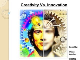 Creativity Vs. Innovation Done By: WalaaYassien @29172 