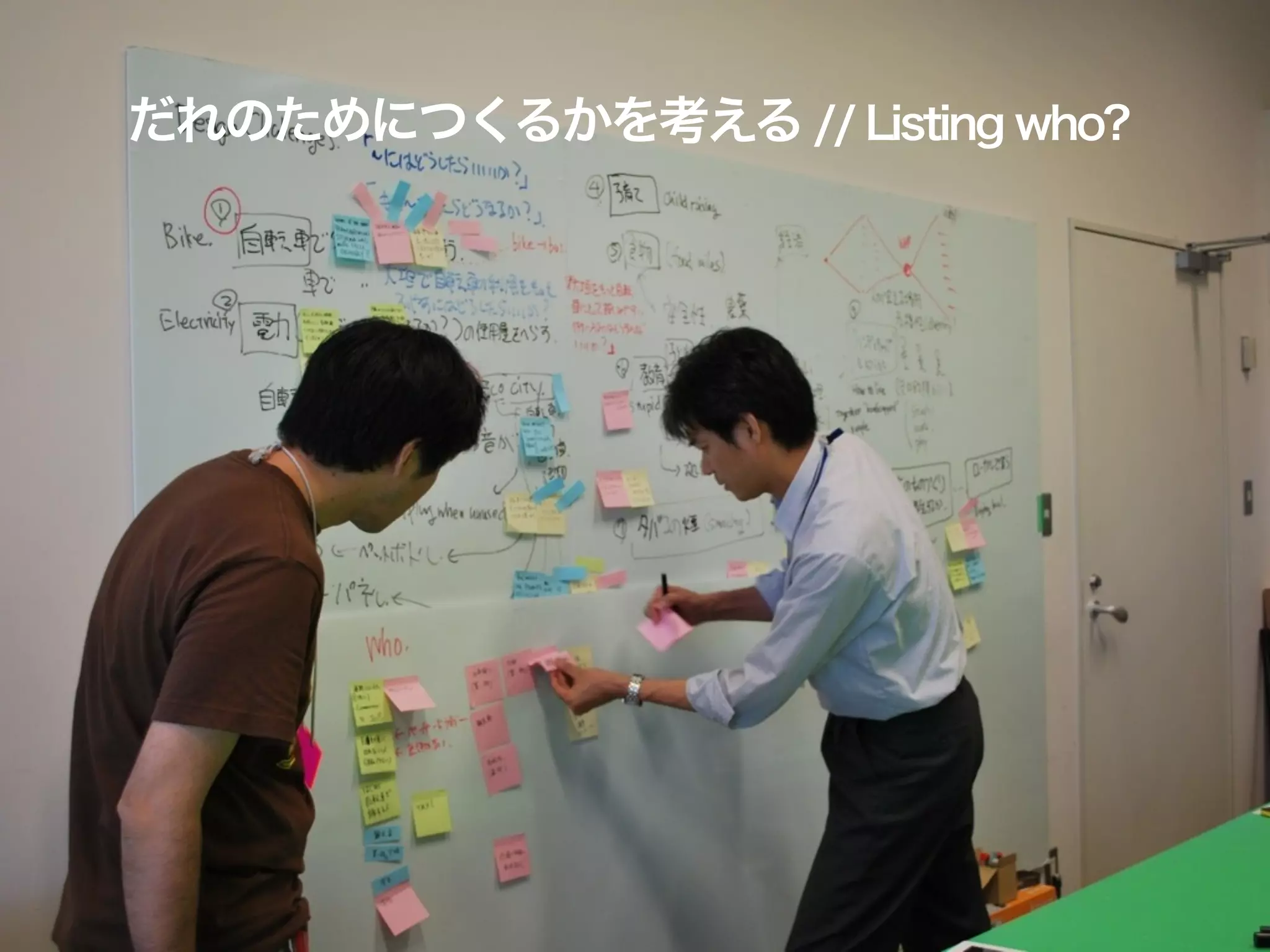 だれのためにつくるかを考える // Listing who?
 
