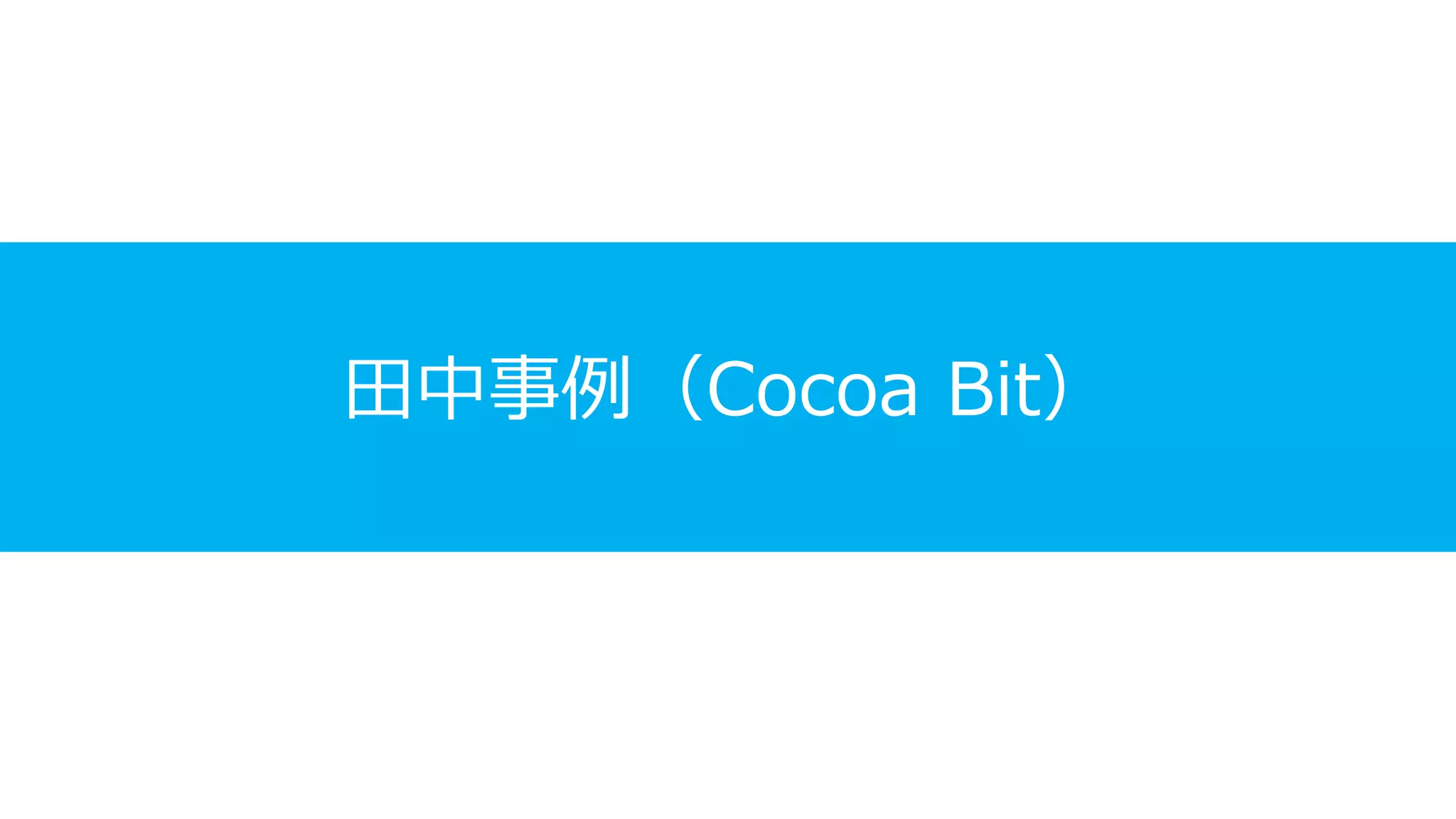 田中事例（Cocoa Bit）
 