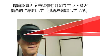 環境認識カメラや慣性計測ユニットなど
複合的に感知して「世界を認識している」
 