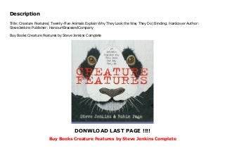 Creature Features by Steve Jenkins