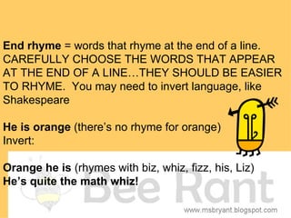 Organe Rhyme Creature Feature: Poem in 2 Voices | PPT