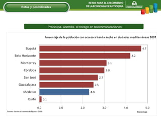 Preocupa, además, el rezago en telecomunicaciones Retos y posibilidades 