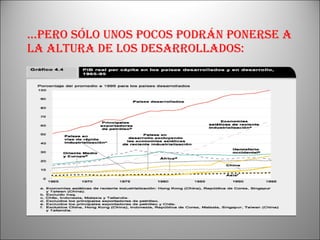 ...pero sólo unos pocos podrán ponerse a la altura de los desarrollados: 