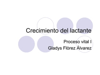 Crecimiento del lactante
Proceso vital I
Gladys Flòrez Álvarez
 