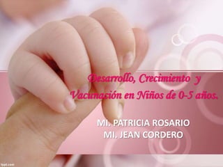 Desarrollo, Crecimiento y
Vacunación en Niños de 0-5 años.
MI. PATRICIA ROSARIO
MI. JEAN CORDERO
 