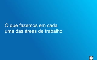 O que fazemos em cada 
uma das áreas de trabalho 
 