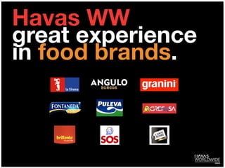 Havas WW
great experience
in food brands.
 