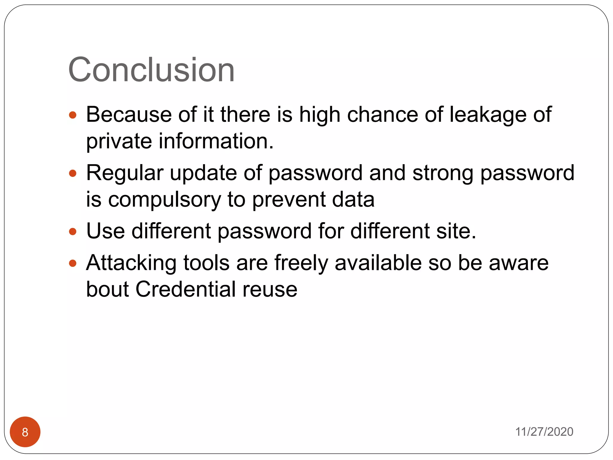 Credential reuse cyber security | PPTX