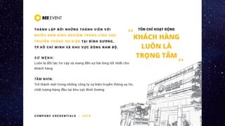 BEE EVENT Credentials 2018