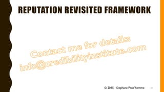 REPUTATION REVISITED FRAMEWORK
33© 2015 Stephane Prud’homme
 