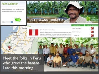 Meet the folks in Peru
who grew the banana
I ate this morning
 