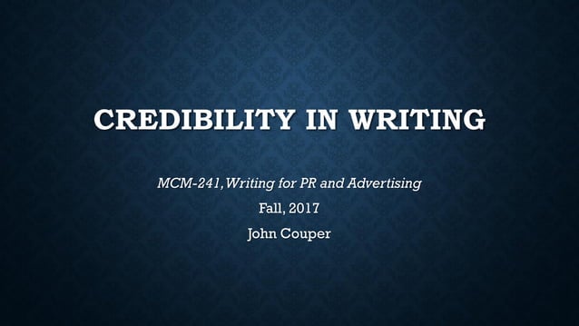 Credibility in writing | PPT