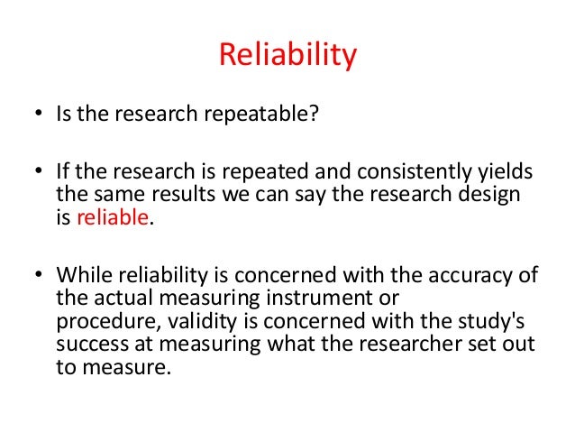 validity vs reliability in research