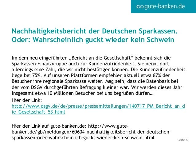 Nachhaltigkeitsbericht Der Deutschen Sparkassen Oder Wahrscheinlich