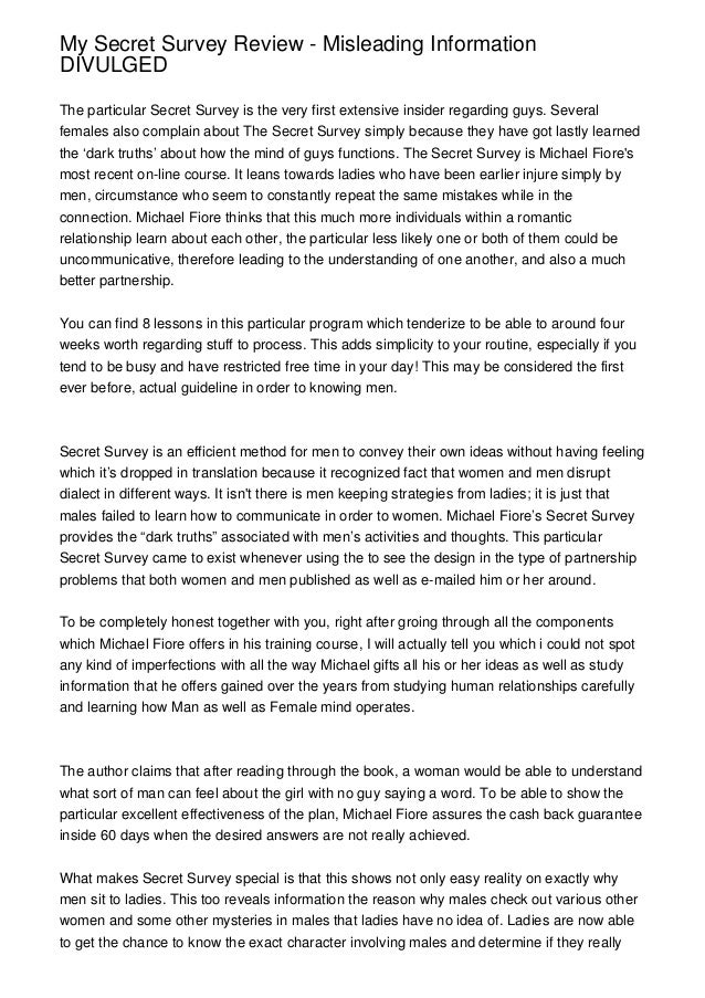My Secret Survey Review Misleading Information Divulged - 