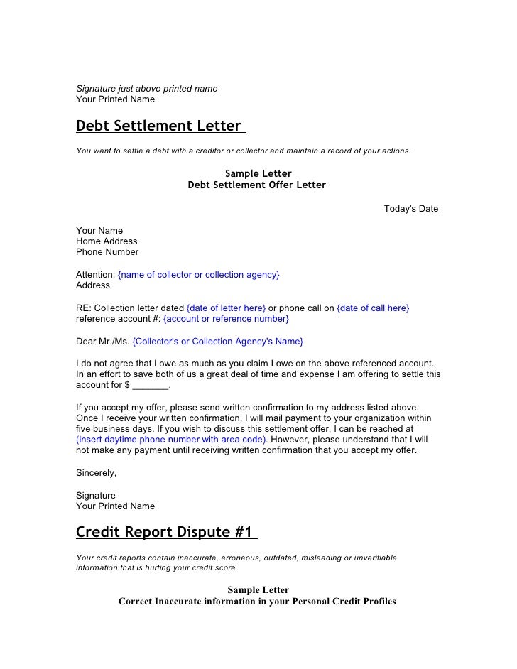 letter to creditor template