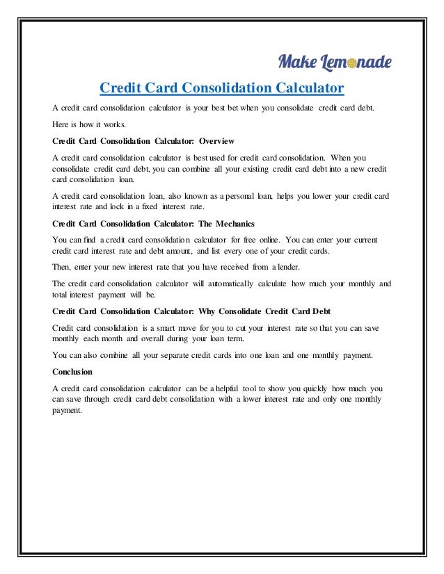 credit card consolidation calculator credit card interest rates calculator