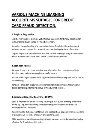 Detecting Credit Card Fraud: A Machine Learning Approach | PDF