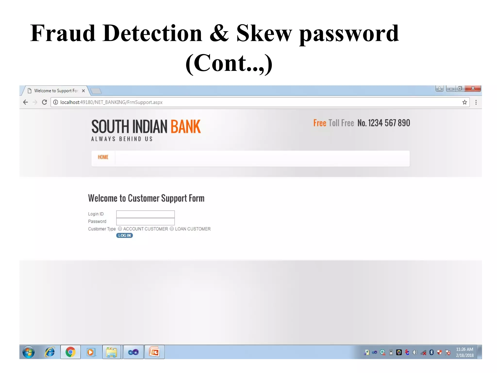 Fraud Detection & Skew password
(Cont..,)
 