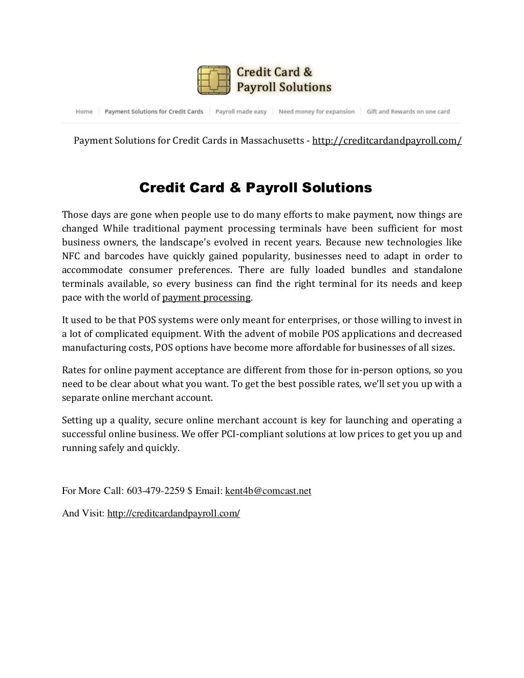 Payment Solutions For Credit Cards In Massachusetts