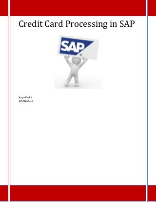 Credit Card Processing in SAP

Surya Padhi
30/Apr/2013

 