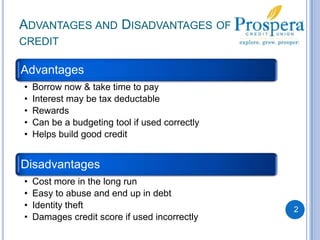 Advantages and Disadvantages of credit2
