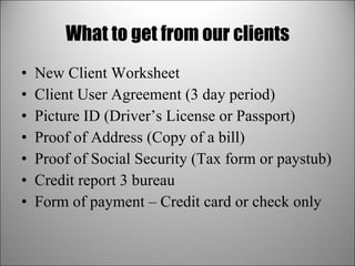 Credit clinic powerpoint presention