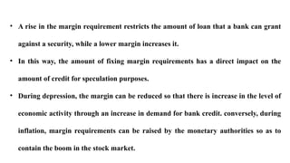 Marginal Requirement credit control Techniques of Reserve Bank Of India | PPTX