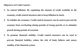 credit control Techniques of Reserve Bank Of India | PPTX