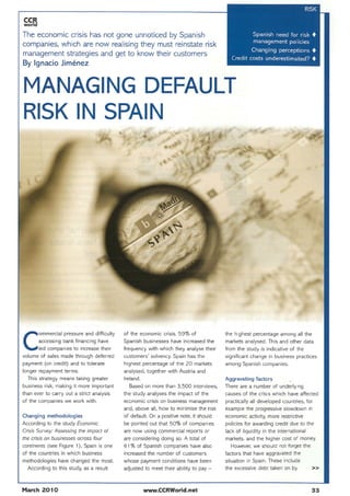 Managing Default Risk in Spain - Credit Collections & Risk World | PDF