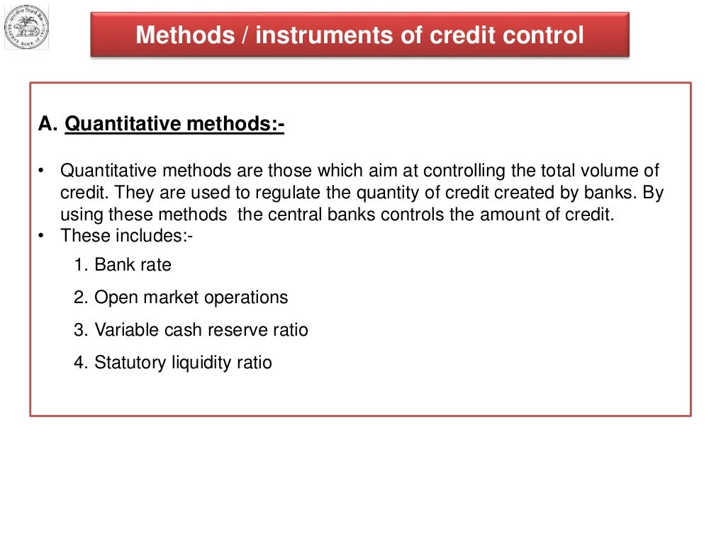 Credit Control By RBI