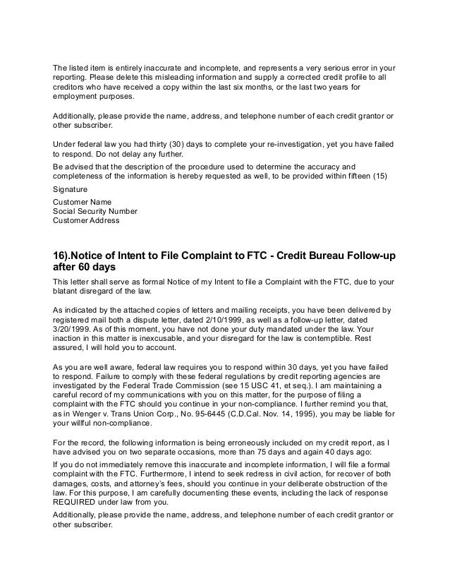 letter to creditor