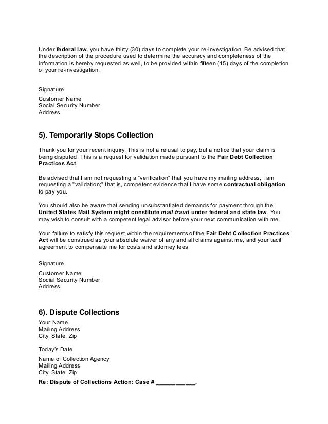 Credit Dispute Letters Credit Dispute Letters