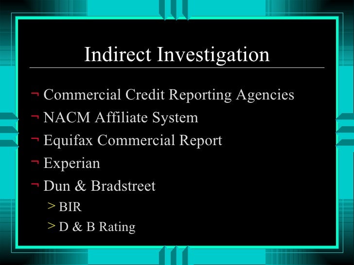 Credit Investigations