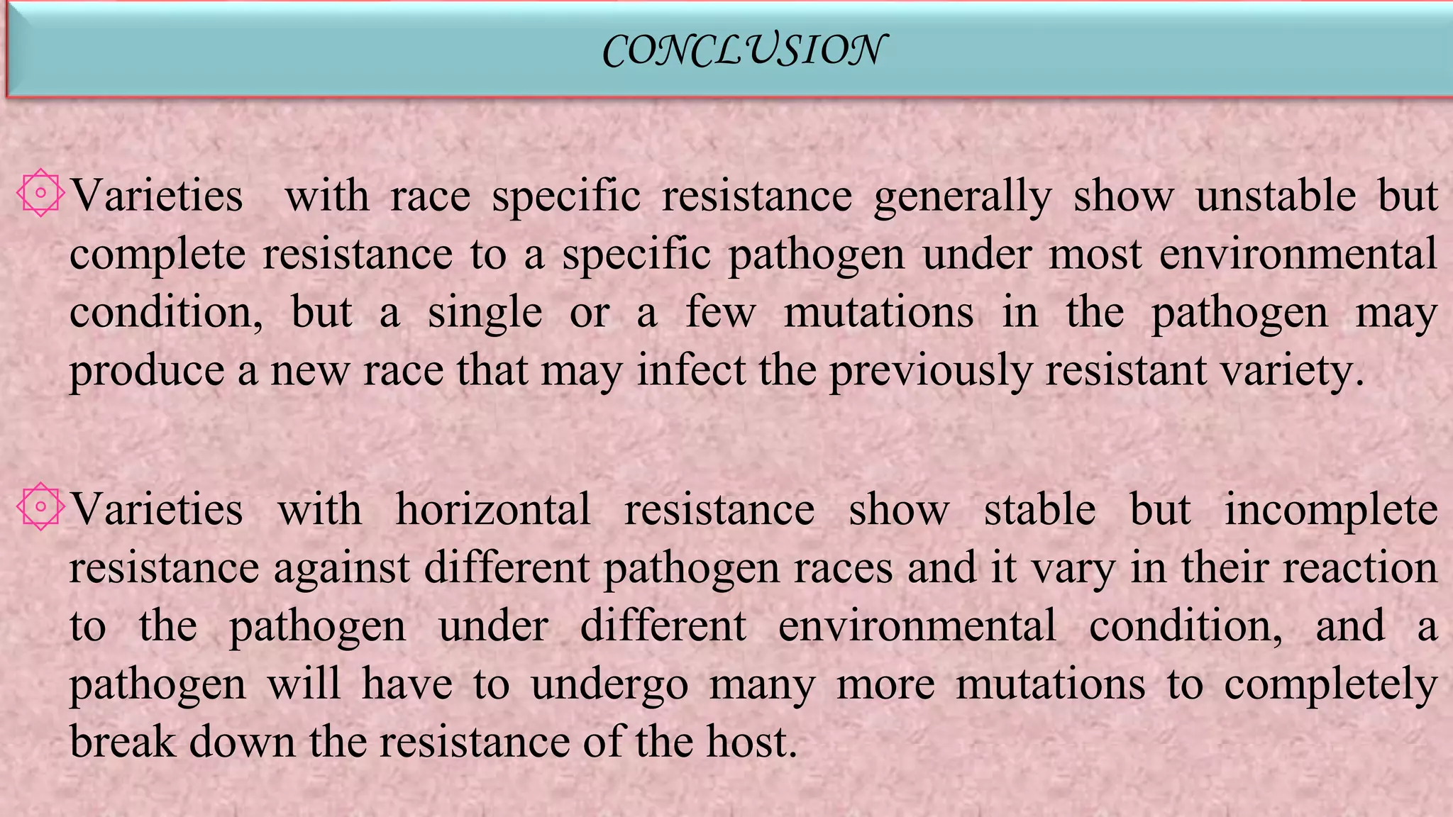 role of horizontal and vertical resistance in plant pathology PPT
