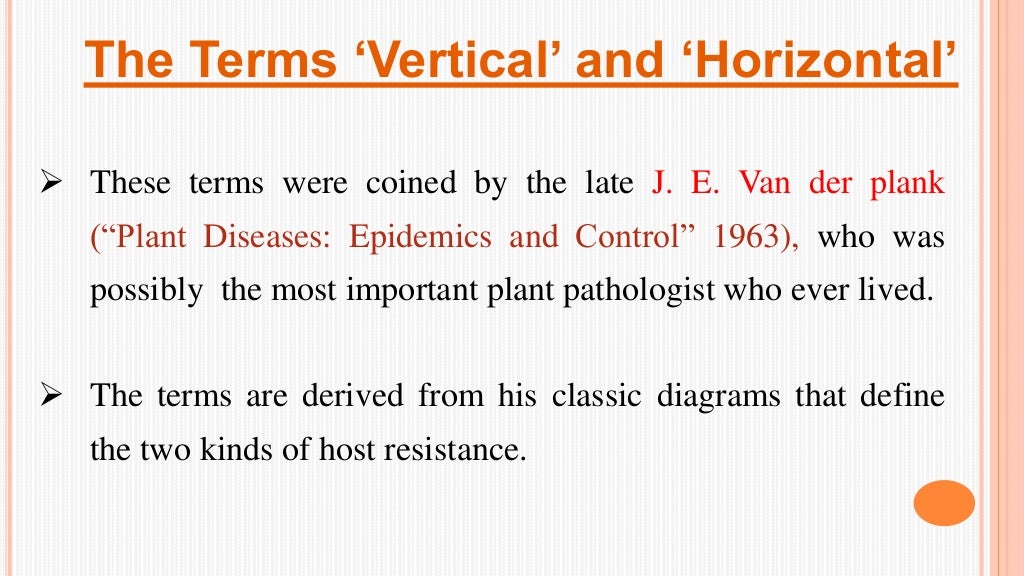 role of horizontal and vertical resistance in plant pathology