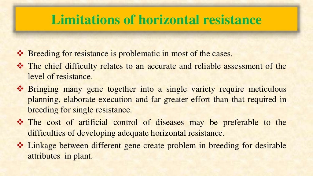 role of horizontal and vertical resistance in plant pathology