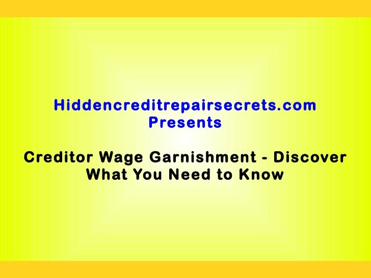 Creditor wage garnishment discover what you need to know