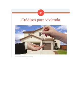 Creditos para comprar departamentos y casas