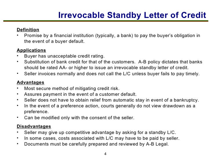 letter of credit exle tools to manage credit risk letter of credit exle tools to manage credit risk