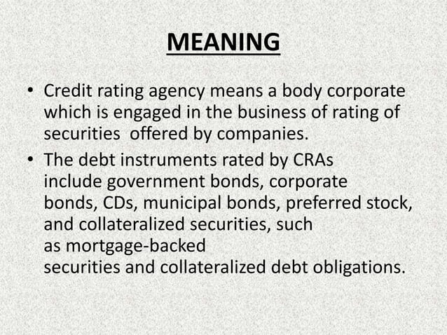 Credit Rating Agencies