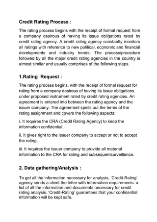 Credit Rating Services Notes.pdf Credit rating agency(cra) hardcopy | DOCX